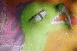 Dragon chalk drawing